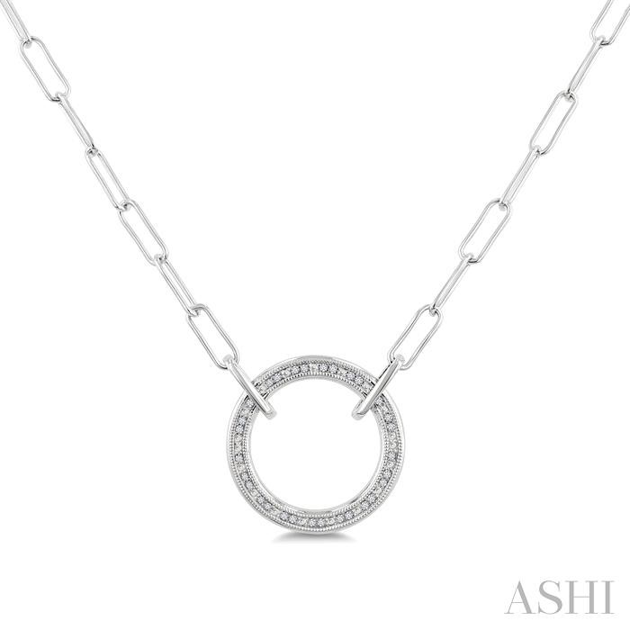 Silver Paperclip Diamond Fashion Pendant