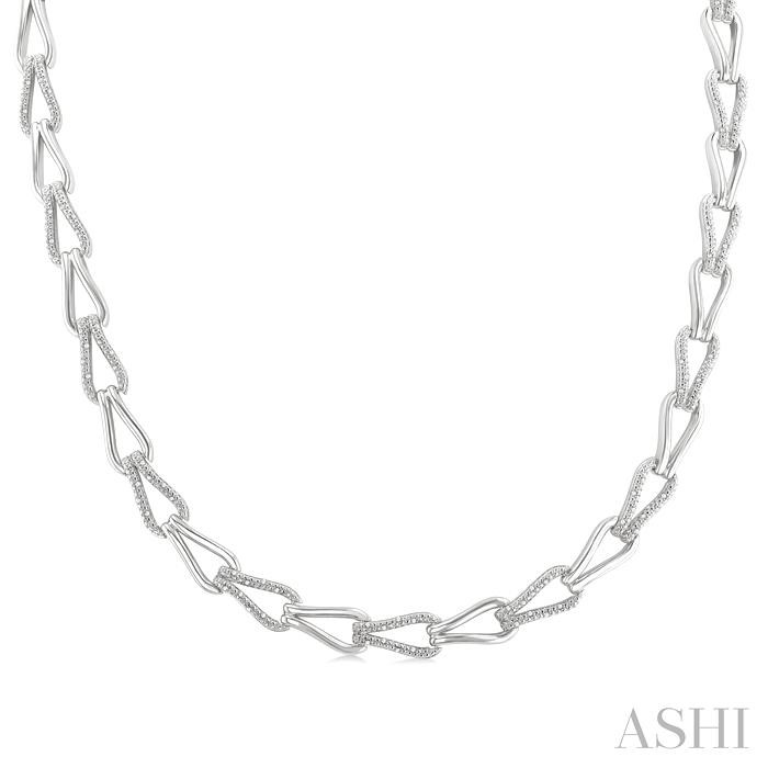 Silver Bold Knot Diamond Fashion Necklace
