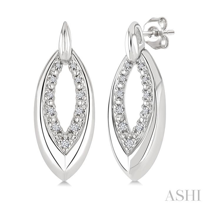 Silver Marquise Shape Diamond Fashion Earrings