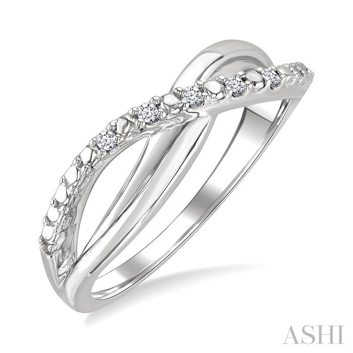 Silver Criss Cross Diamond Ring