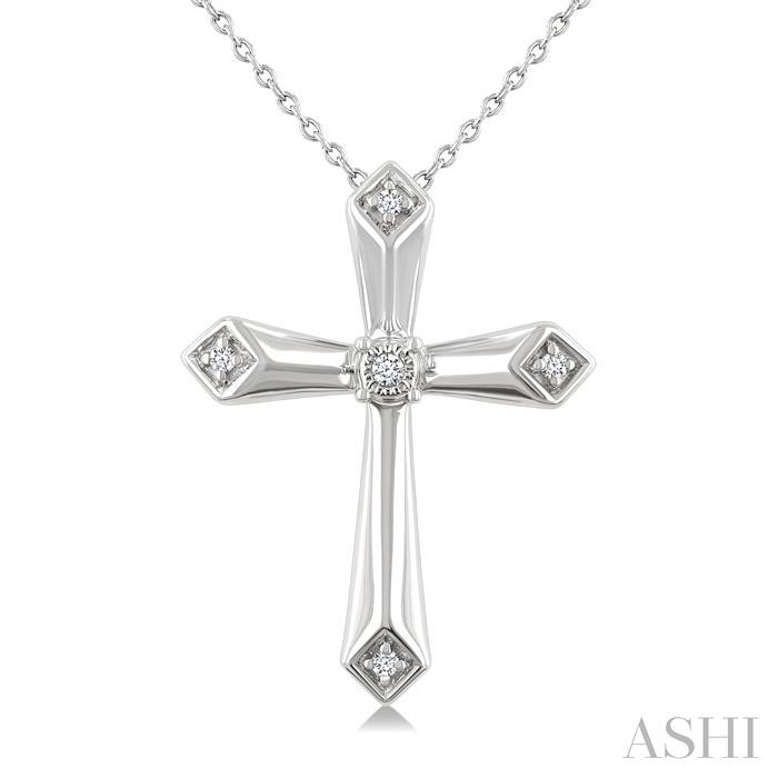 Silver Cross Diamond Fashion Pendant