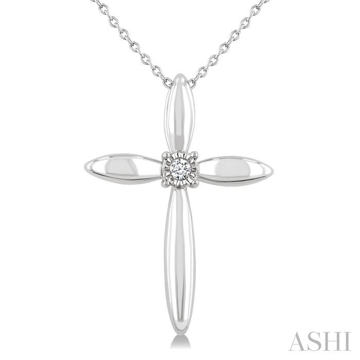 Silver Cross Diamond Fashion Pendant