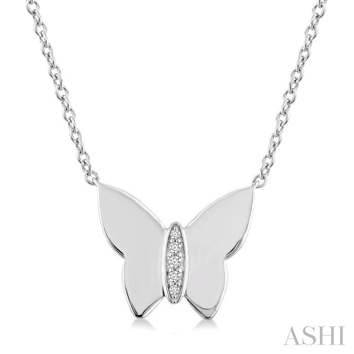 Silver Butterfly Diamond Fashion Pendant
