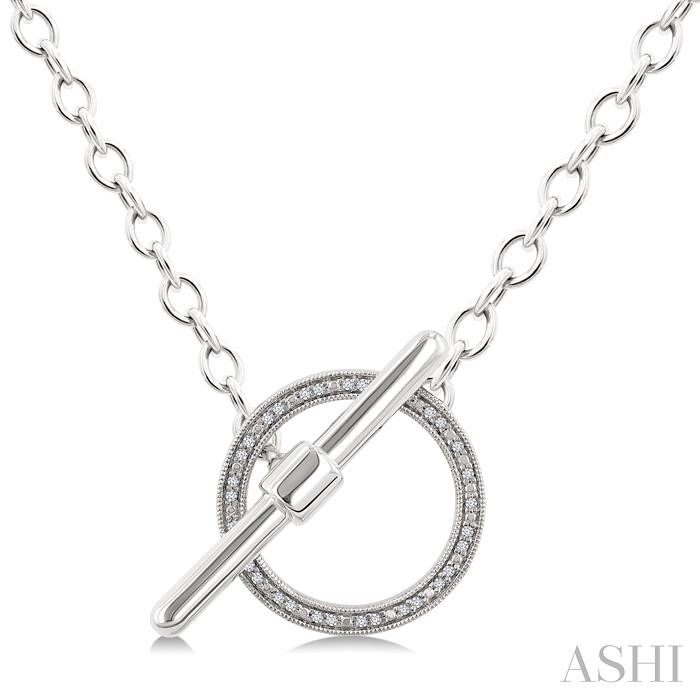 Silver Circle Toggle Diamond Fashion Pendant