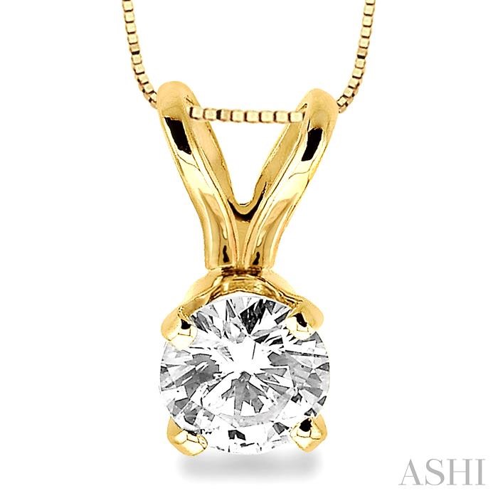 Round Shape Diamond Solitaire Pendant