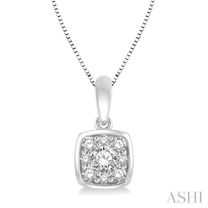 CUSHION SHAPE BEZEL SET DIAMOND PENDANT