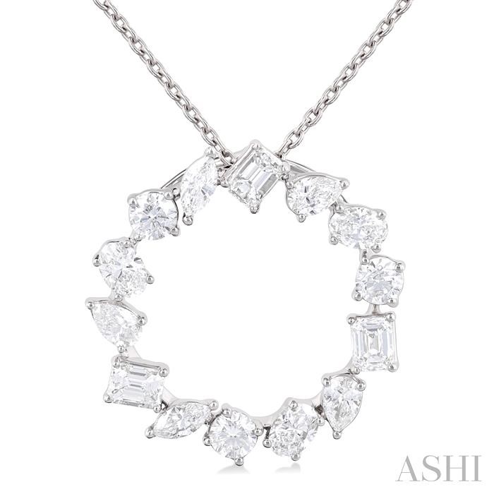 MIXED SHAPE CIRCLE DIAMOND FASHION PENDANT