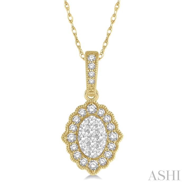 OVAL SHAPE HALO LOVEBRIGHT DIAMOND PENDANT