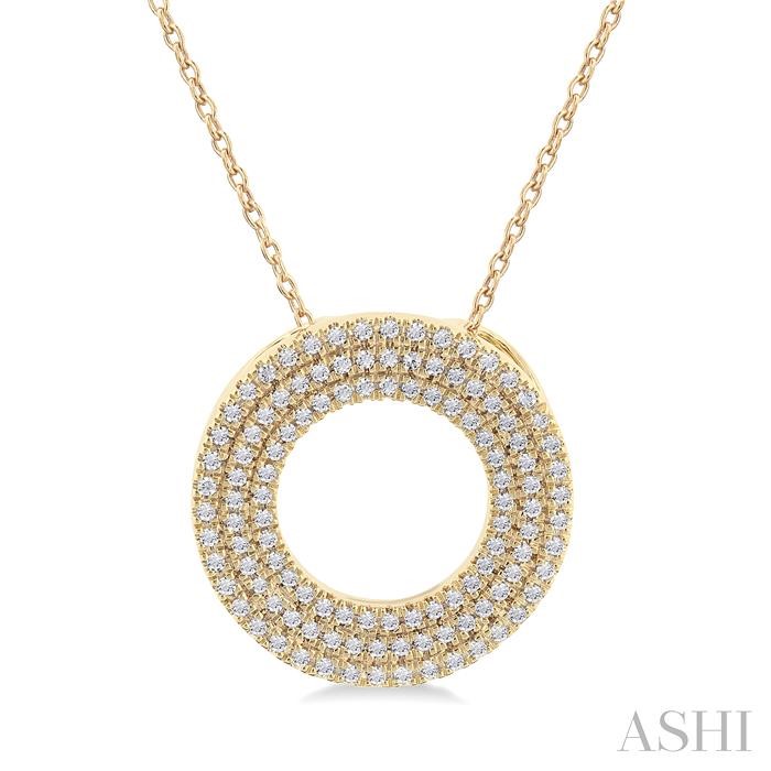 Circle Three Row Diamond Pendant