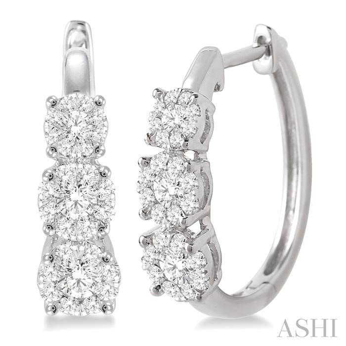 PAST PRESENT & FUTURE LOVEBRIGHT ESSENTIAL DIAMOND HOOP EARRINGS