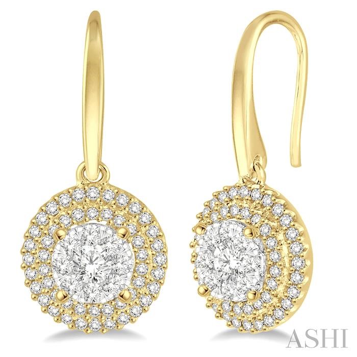 Round Shape Halo Lovebright Essential Diamond Earrings