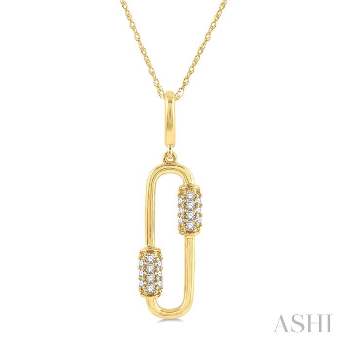 PAPER CLIP DIAMOND FASHION PENDANT