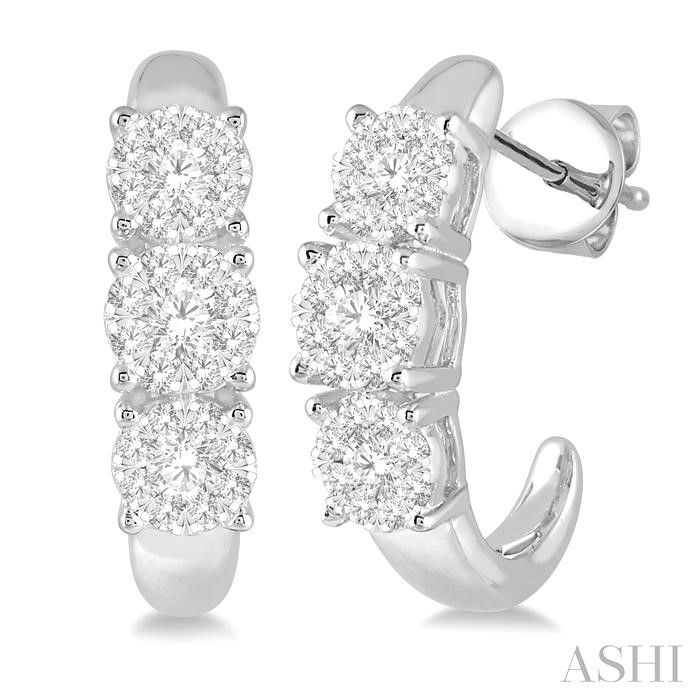 PAST PRESENT & FUTURE LOVEBRIGHT ESSENTIAL DIAMOND HALF HOOP EARRINGS