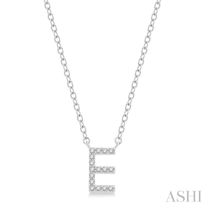 BLOCK 'E' INITIAL DIAMOND PENDANT