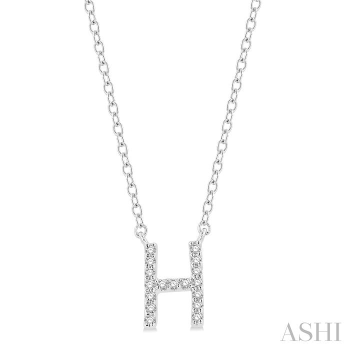 BLOCK 'H' INITIAL DIAMOND PENDANT