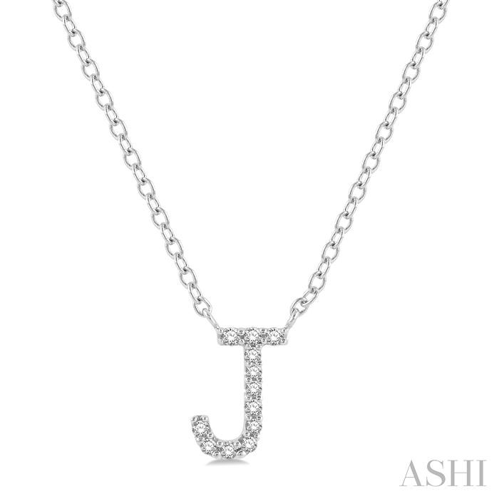 Block 'J' Initial Diamond Pendant
