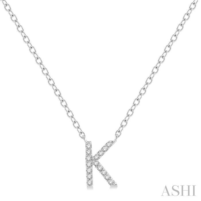 Block 'K' Initial Diamond Pendant