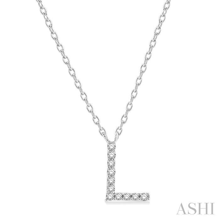 Block 'L' Initial Diamond Pendant