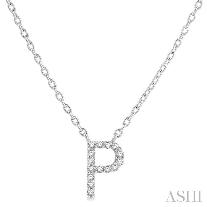 BLOCK 'P' INITIAL DIAMOND PENDANT