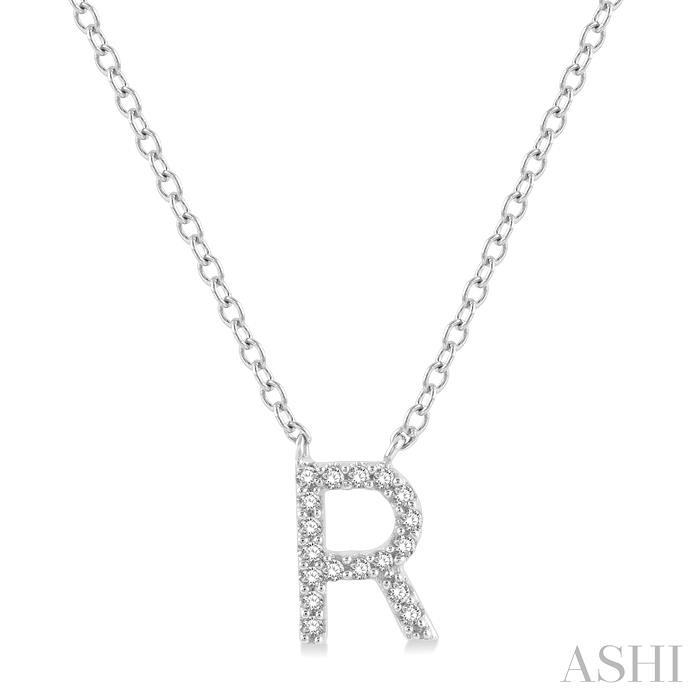 BLOCK 'R' INITIAL DIAMOND PENDANT