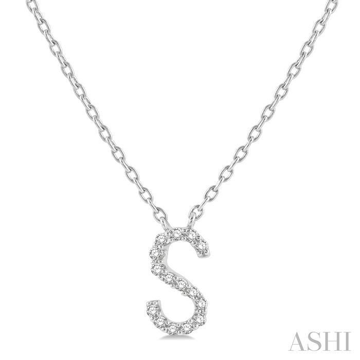 Block 'S' Initial Diamond Pendant