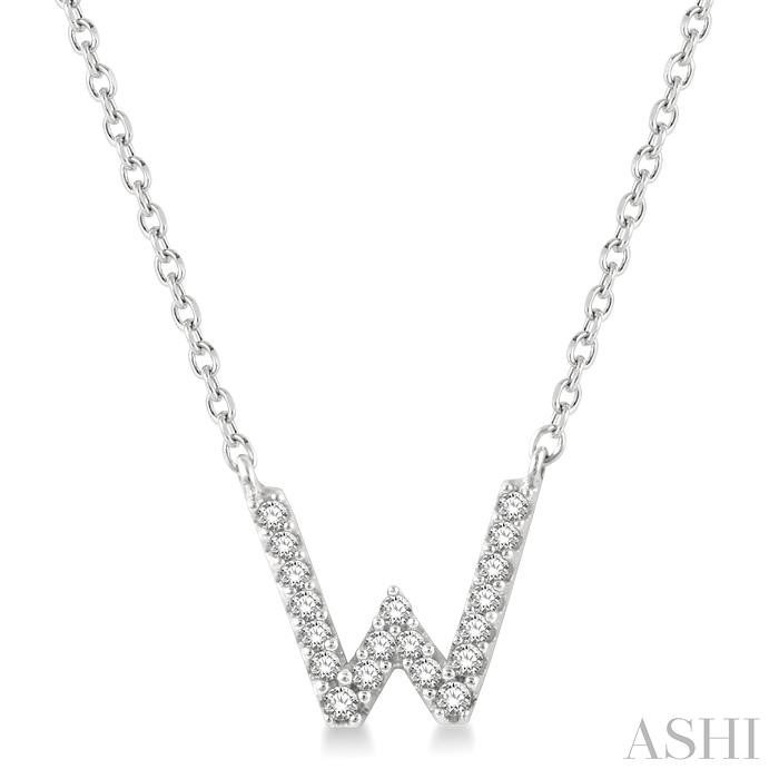 Block 'W' Initial Diamond Pendant