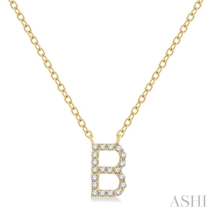 Block 'B' Initial Diamond Pendant
