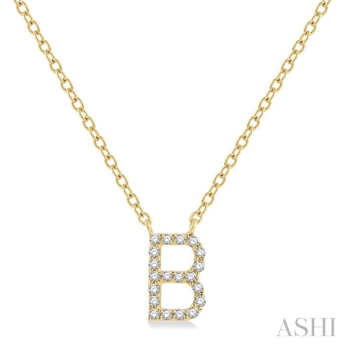 BLOCK 'B' INITIAL DIAMOND PENDANT