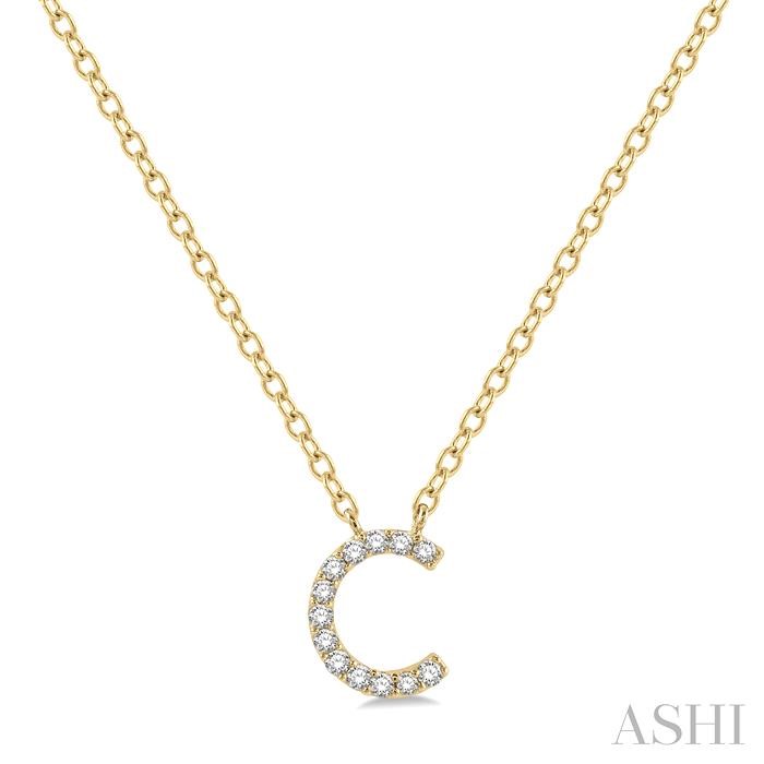 Block 'C' Initial Diamond Pendant