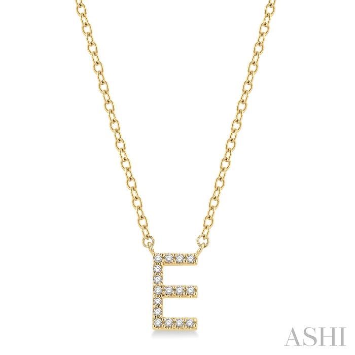 Block 'E' Initial Diamond Pendant
