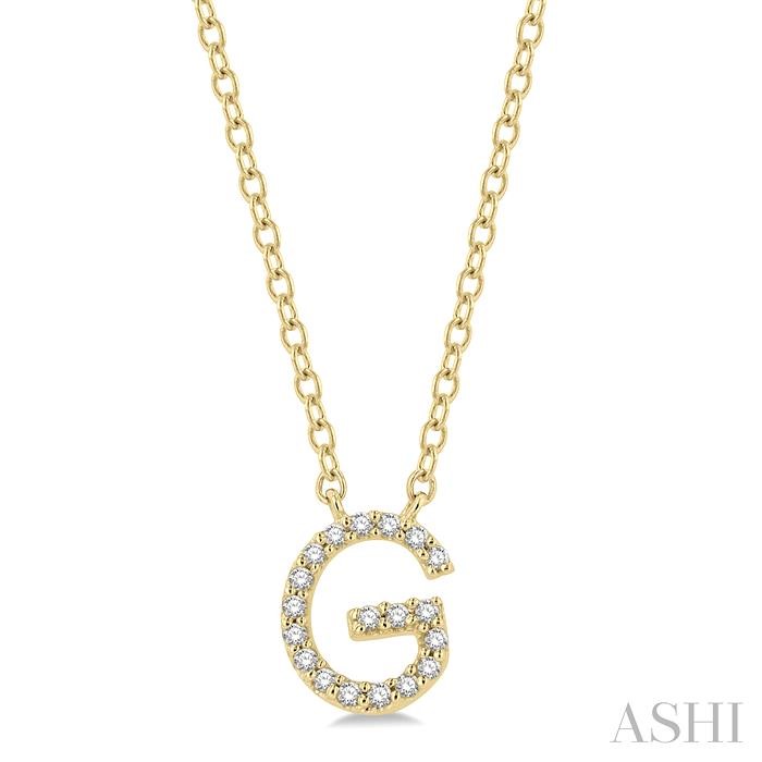 Block 'G' Initial Diamond Pendant
