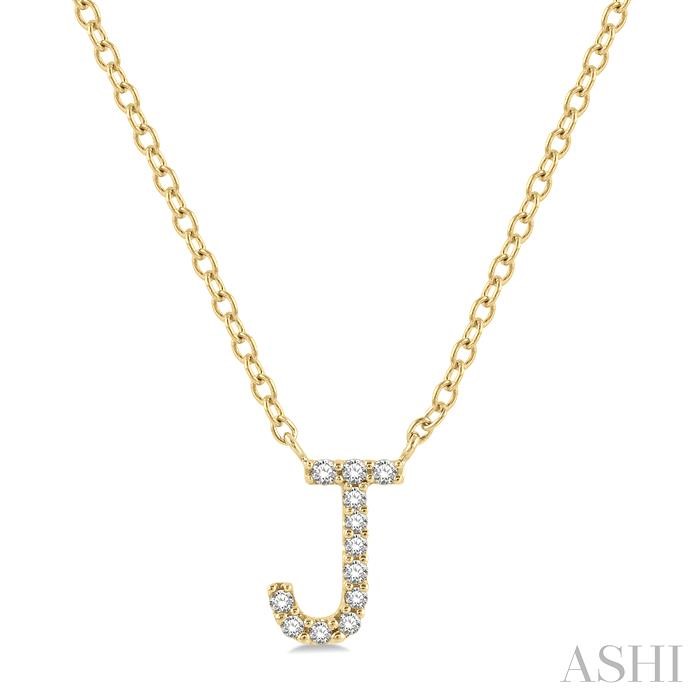 Block 'J' Initial Diamond Pendant
