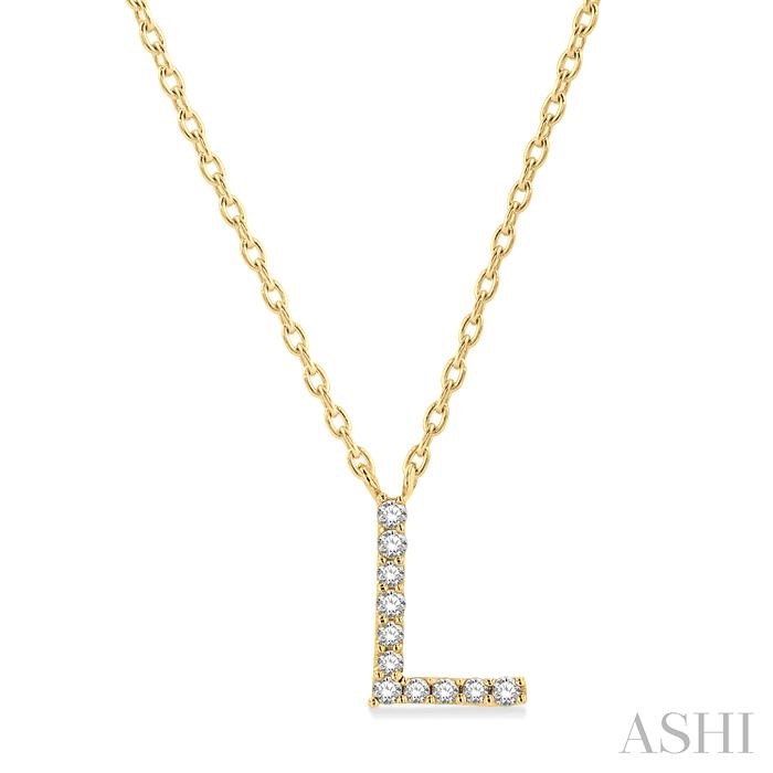 Block 'L' Initial Diamond Pendant