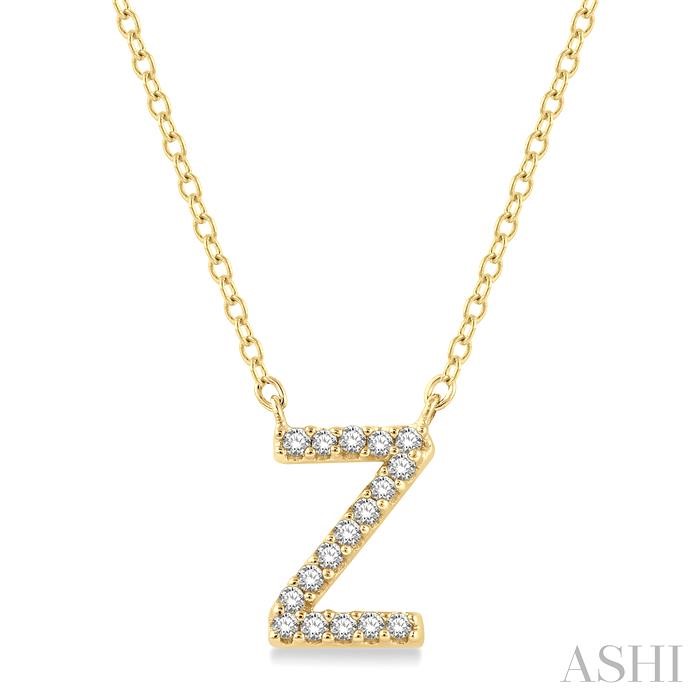 BLOCK 'Z' INITIAL DIAMOND PENDANT