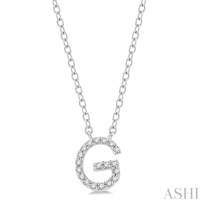 BLOCK 'G' INITIAL DIAMOND PENDANT