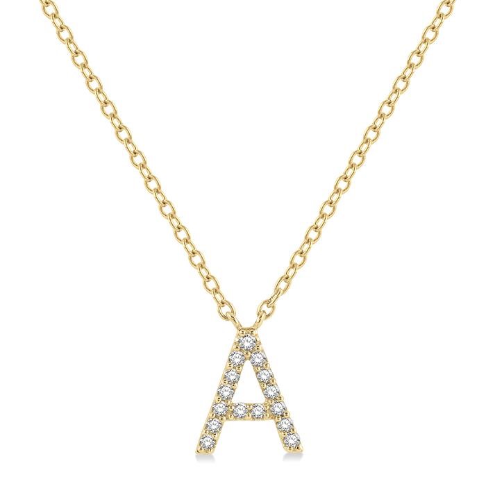 BLOCK 'A' INITIAL DIAMOND PENDANT