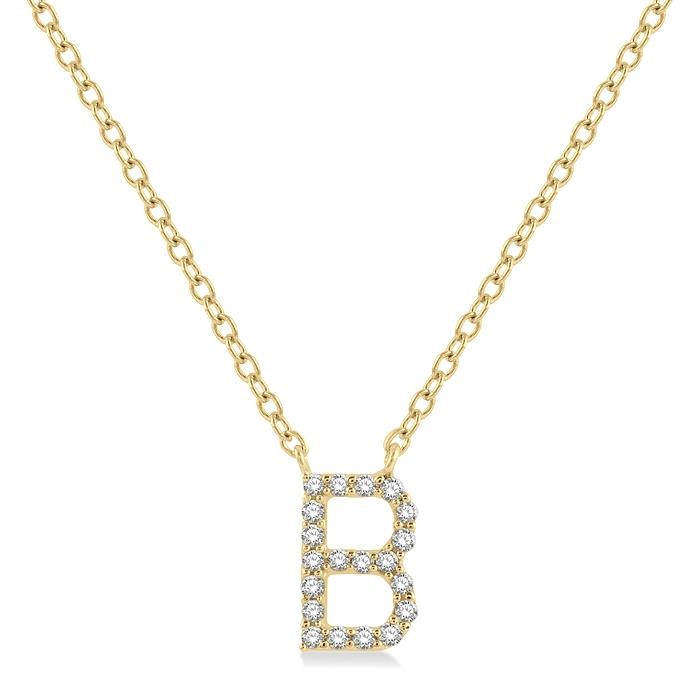 BLOCK 'B' INITIAL DIAMOND PENDANT