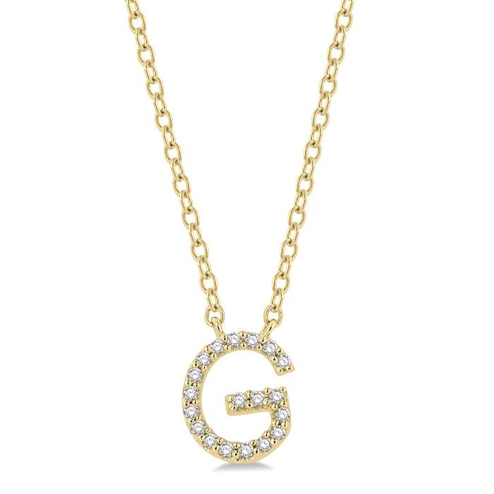 BLOCK 'G' INITIAL DIAMOND PENDANT