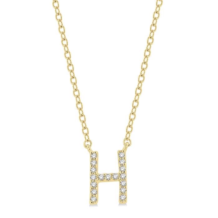 BLOCK 'H' INITIAL DIAMOND PENDANT