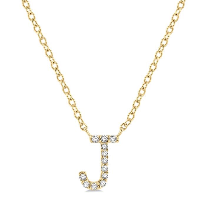 BLOCK 'J' INITIAL DIAMOND PENDANT