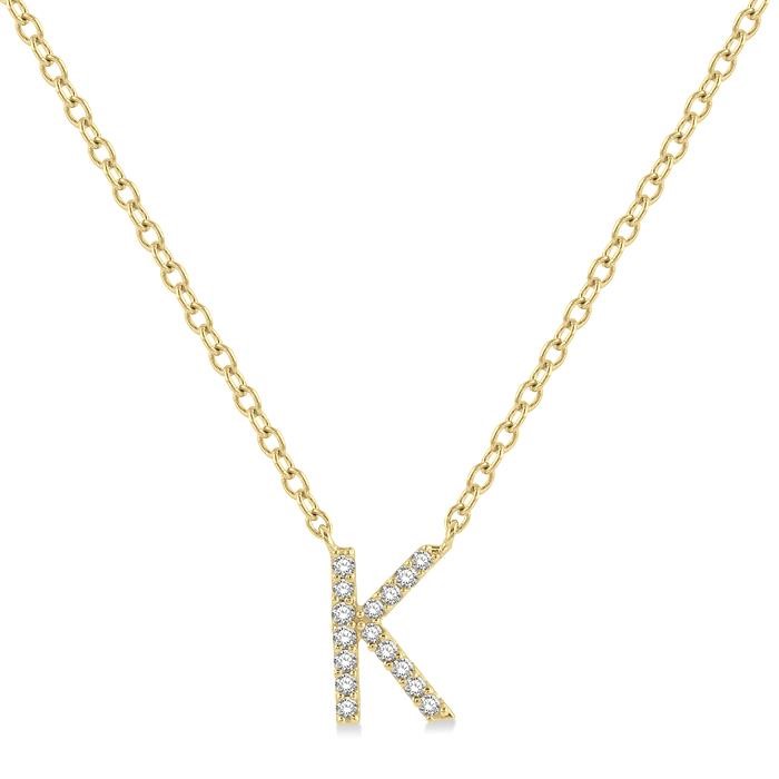 BLOCK 'K' INITIAL DIAMOND PENDANT