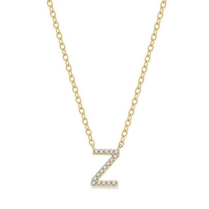 BLOCK 'Z' INITIAL DIAMOND PENDANT