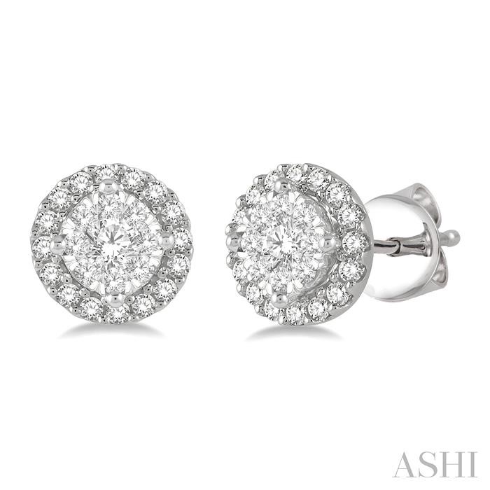 ROUND SHAPE HALO LOVEBRIGHT ESSENTIAL DIAMOND EARRINGS