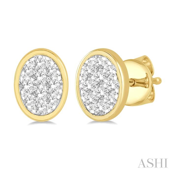 OVAL SHAPE LOVEBRIGHT ESSENTIAL DIAMOND STUD EARRINGS