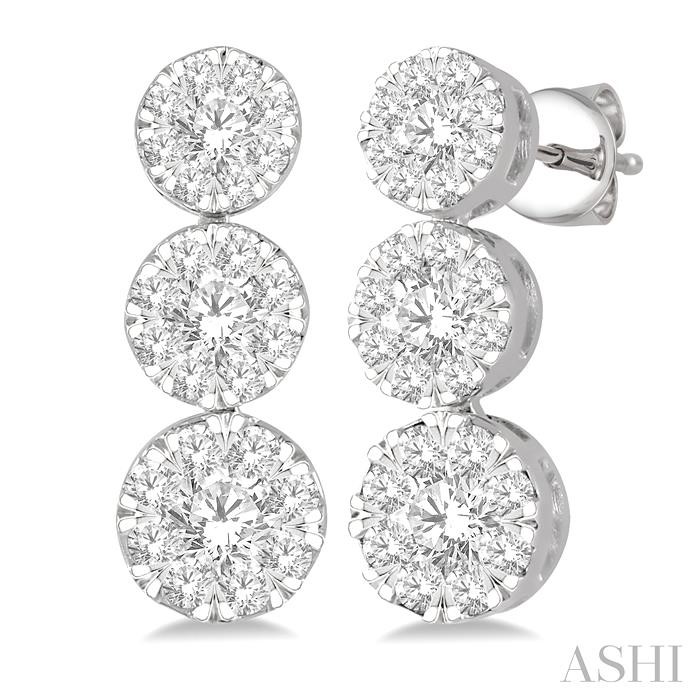 ROUND SHAPE PAST PRESENT & FUTURE LOVEBRIGHT ESSENTIAL DIAMOND EARRINGS