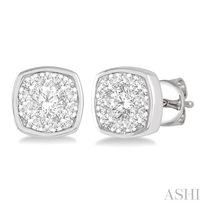 CUSHION SHAPE LOVEBRIGHT ESSENTIAL DIAMOND STUD EARRINGS