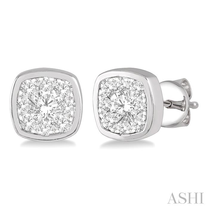 CUSHION SHAPE LOVEBRIGHT ESSENTIAL DIAMOND STUD EARRINGS