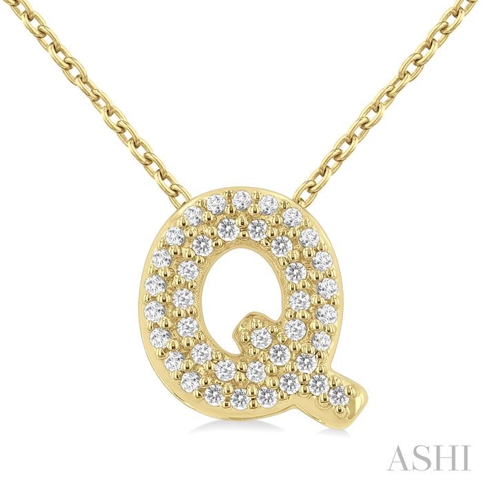 Bubble 'Q' Initial Diamond Pendant