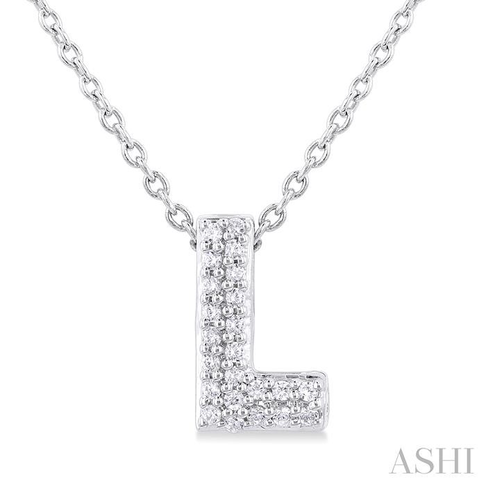 Bubble 'L' Initial Diamond Pendant