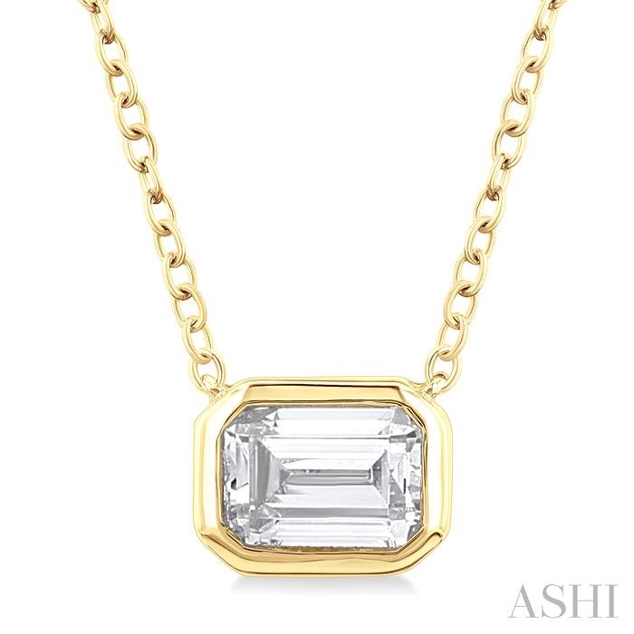 Pie Cut Emerald Diamond Pendant